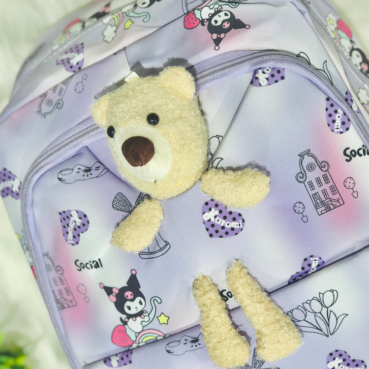 Purple Diaper Bag for Mother Travel - Baby Bear Diaper Backpack Bag BG5547C