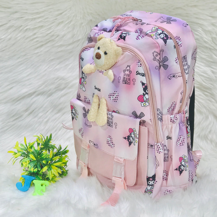 Pink Diaper Bag for Mother Travel - Baby Bear Diaper Backpack Bag BG5547D