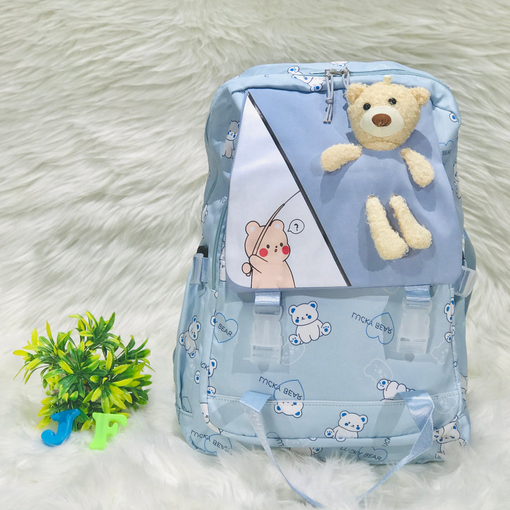 Sky Blue Diaper Bag for Mother Travel - Baby Bear Diaper Backpack Bag BG5548D