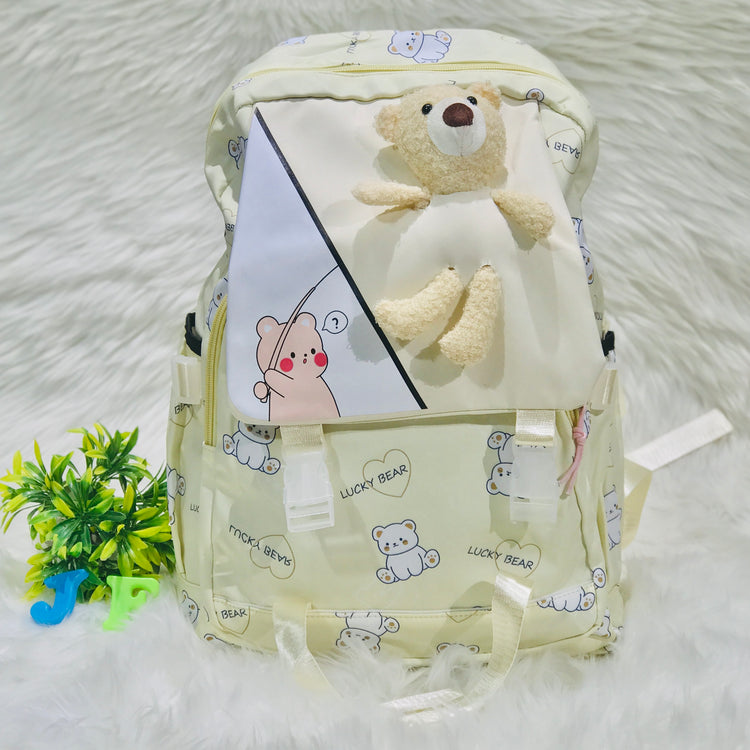 Cream Diaper Bag for Mother Travel - Baby Bear Diaper Backpack Bag BG5548B