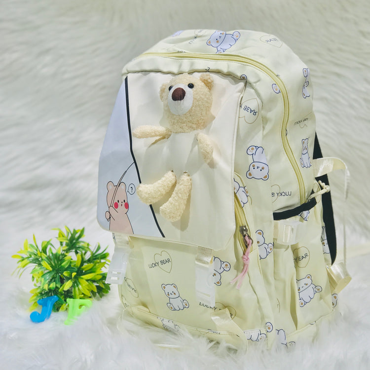 Cream Diaper Bag for Mother Travel - Baby Bear Diaper Backpack Bag BG5548B