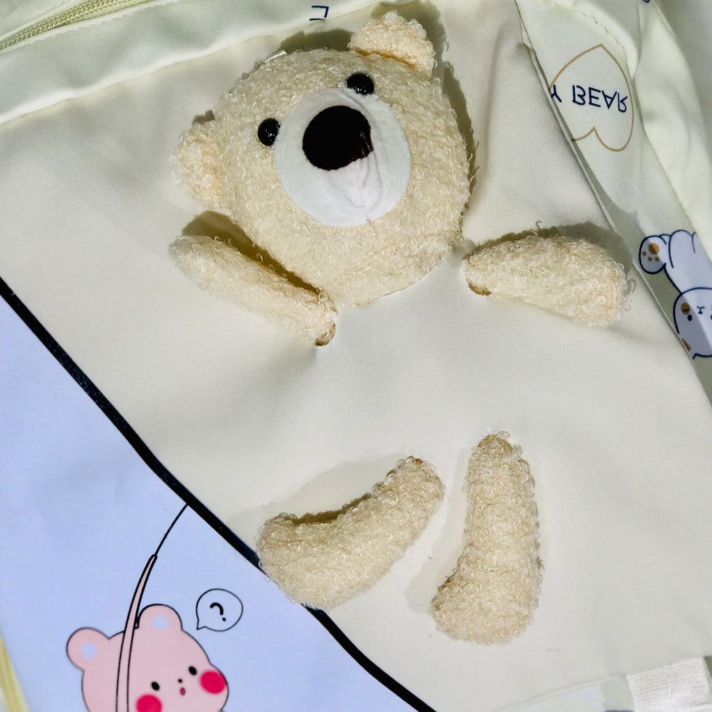 Cream Diaper Bag for Mother Travel - Baby Bear Diaper Backpack Bag BG5548B