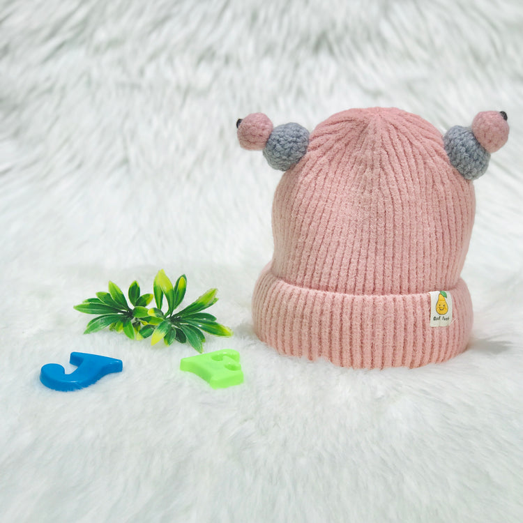 Pink Winter Baby Fashion Knitted Woolen Warm Cap CP5069A