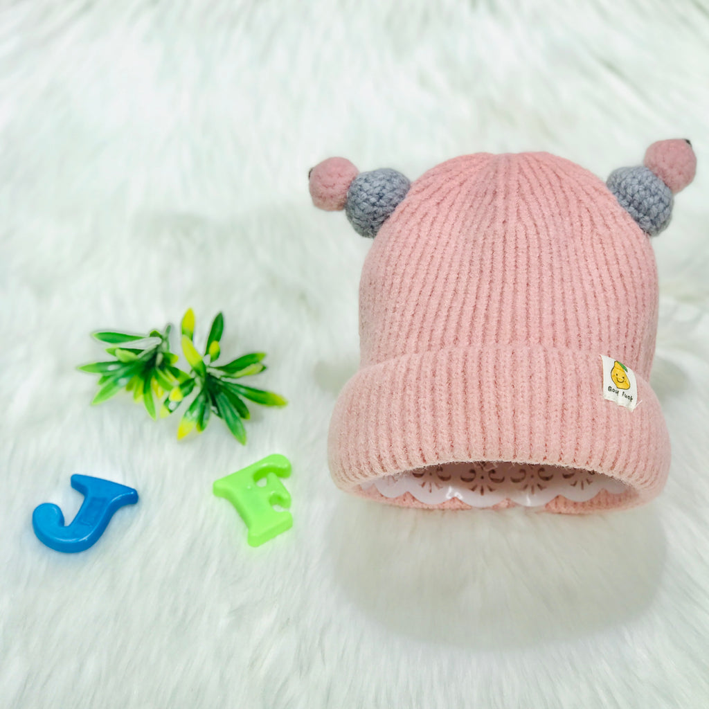 Pink Winter Baby Fashion Knitted Woolen Warm Cap CP5069A