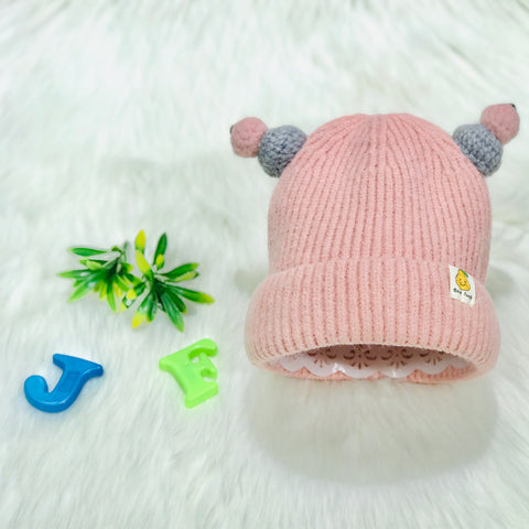 Pink Winter Baby Fashion Knitted Woolen Warm Cap CP5069A