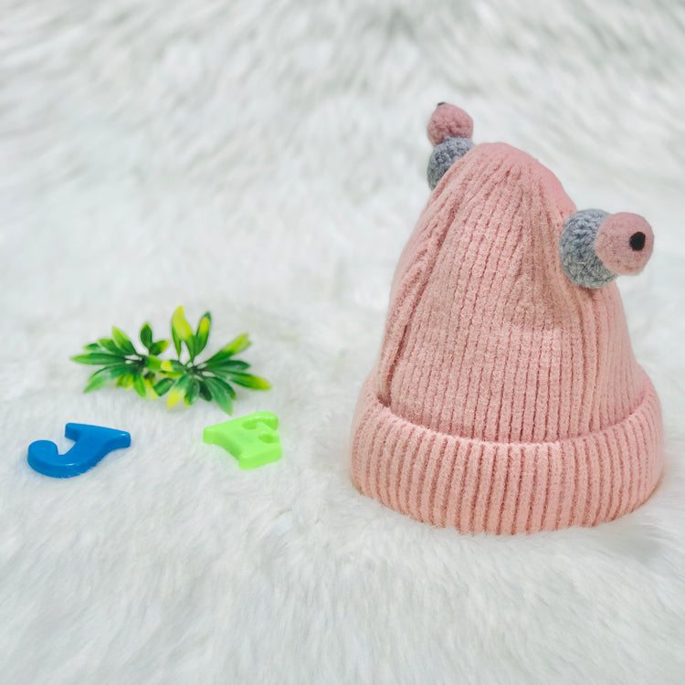 Pink Winter Baby Fashion Knitted Woolen Warm Cap CP5069A