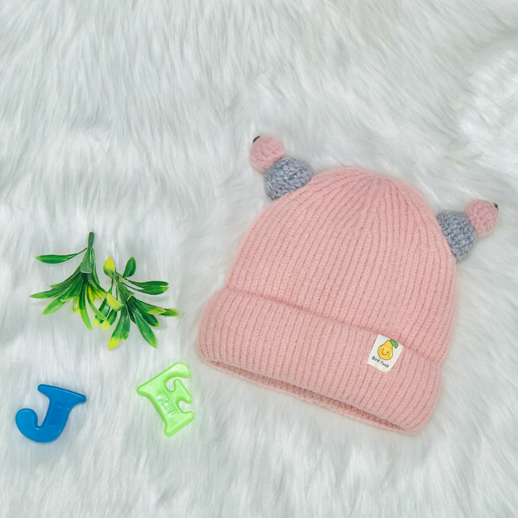 Pink Winter Baby Fashion Knitted Woolen Warm Cap CP5069A