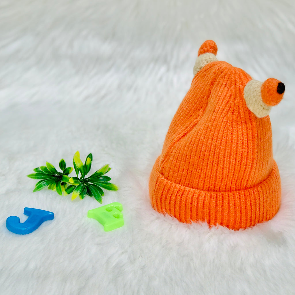 Orange Winter Baby Fashion Knitted Woolen Warm Cap CP5069B