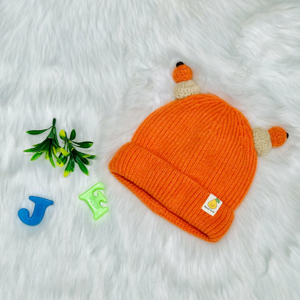 Orange Winter Baby Fashion Knitted Woolen Warm Cap CP5069B