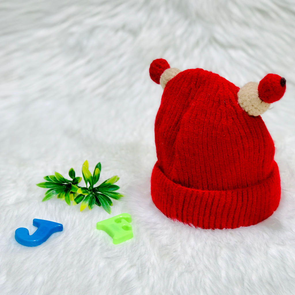 Red Winter Baby Fashion Knitted Woolen Warm Cap CP5069C