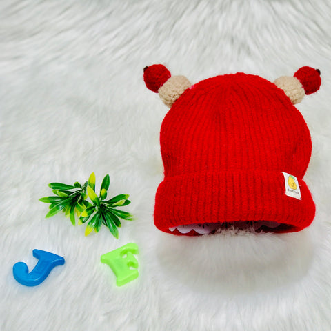 Red Winter Baby Fashion Knitted Woolen Warm Cap CP5069C