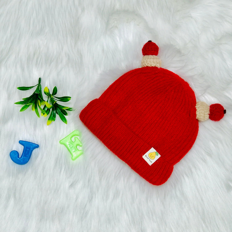 Red Winter Baby Fashion Knitted Woolen Warm Cap CP5069C