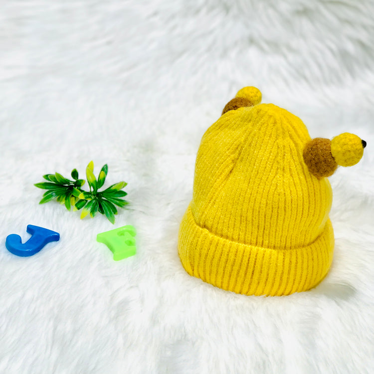 Yellow Winter Baby Fashion Knitted Woolen Warm Cap CP5069D