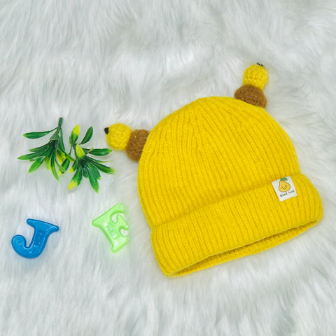 Yellow Winter Baby Fashion Knitted Woolen Warm Cap CP5069D