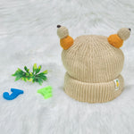 Beige Color Winter Baby Fashion Knitted Woolen Warm Cap CP5069E