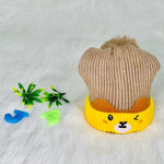 Beige Color Baby Winter Cute Pompom Bear Knitted Woolen Warm Cap CP5075C