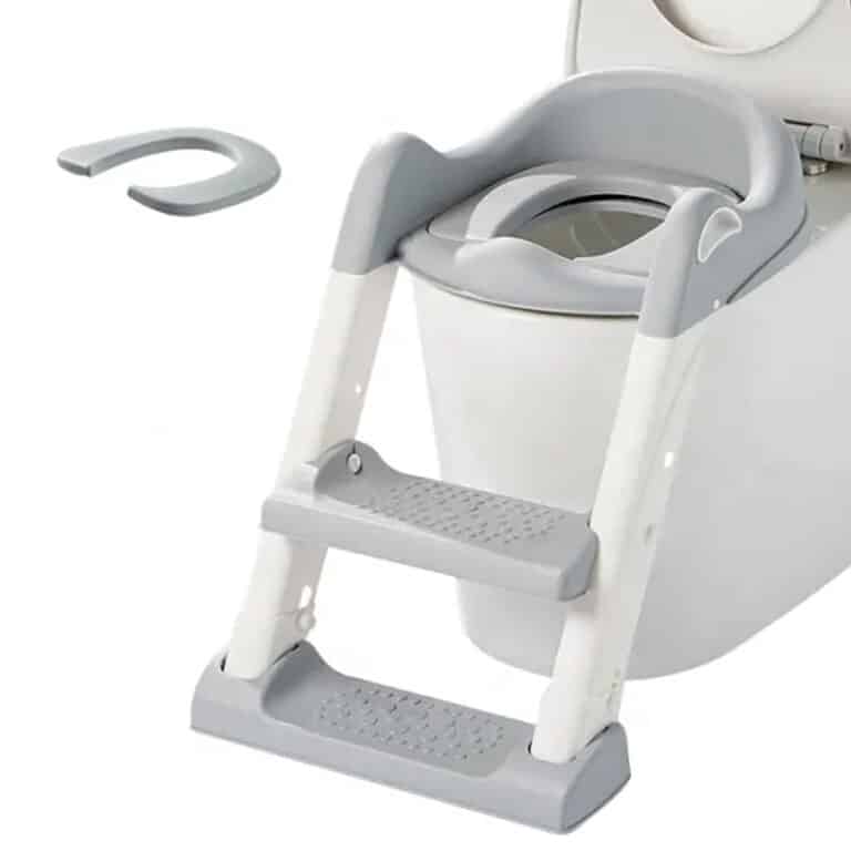 Gray Potty-Training Seat Children Potties Folding Baby Potty Infant with Adjustable Step Stools Ladder Urinal Kids Seat BCP1026B