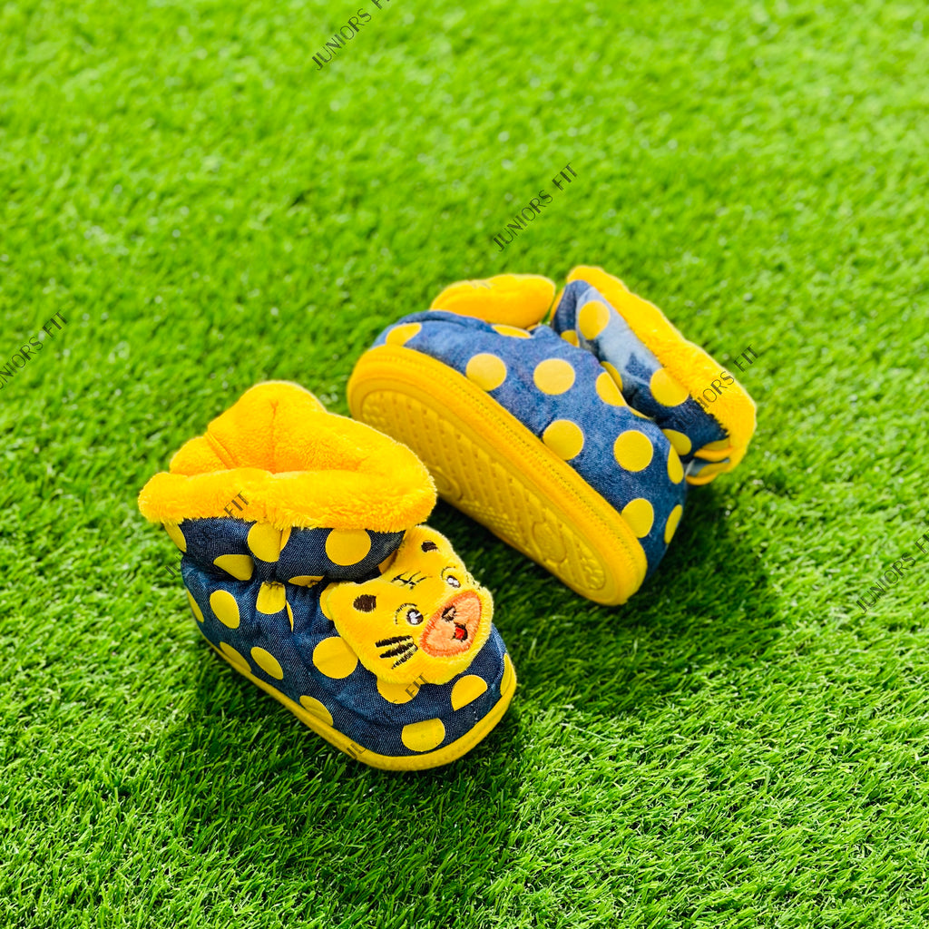 KMR Blue & Yellow Cat Warm Winter Shoes SH7001A