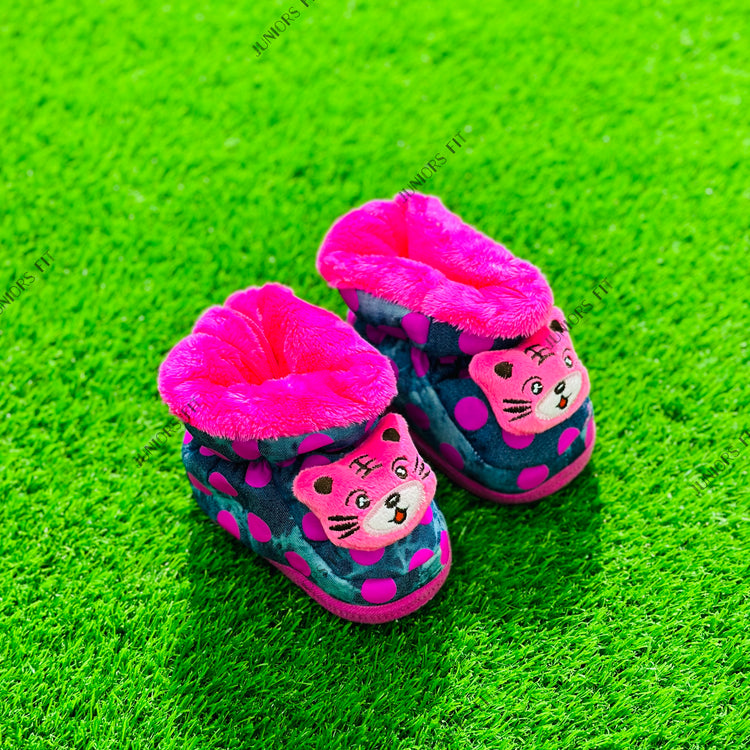 KMR Blue & Pink Cat Warm Winter Shoes SH7001C