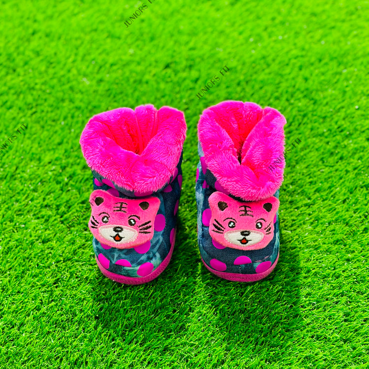 KMR Blue & Pink Cat Warm Winter Shoes SH7001C