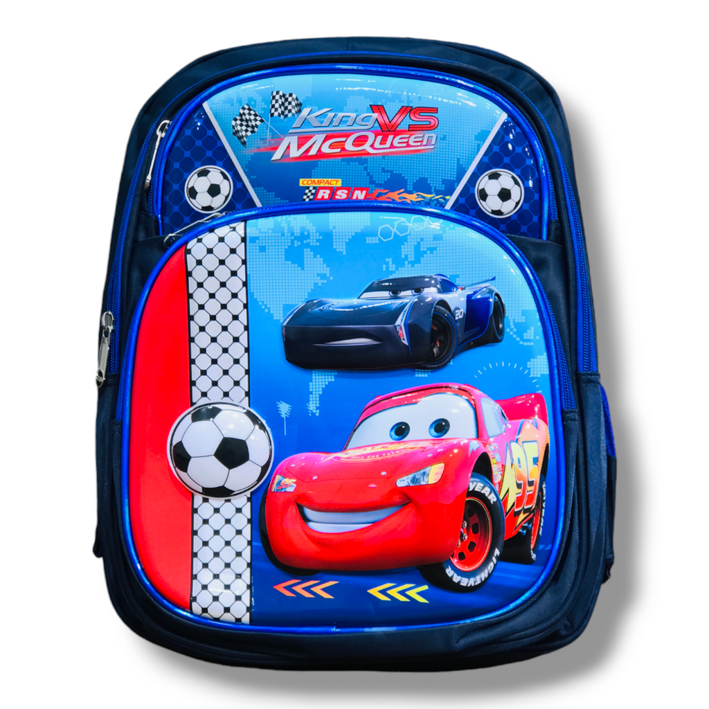 Navy Blue Car School Bag 16 Inch - Perfect for Little Superheroes BG5545C