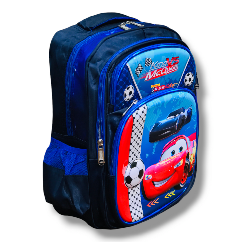 Navy Blue Car School Bag 16 Inch - Perfect for Little Superheroes BG5545C