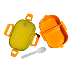 Yellow Portable Rectangle Lunch Box With Spoon 1000 ML BCP1053C