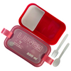 Red & Brick Red Portable Rectangle Lunch Box With Spoon Set 800 ML BCP1059C