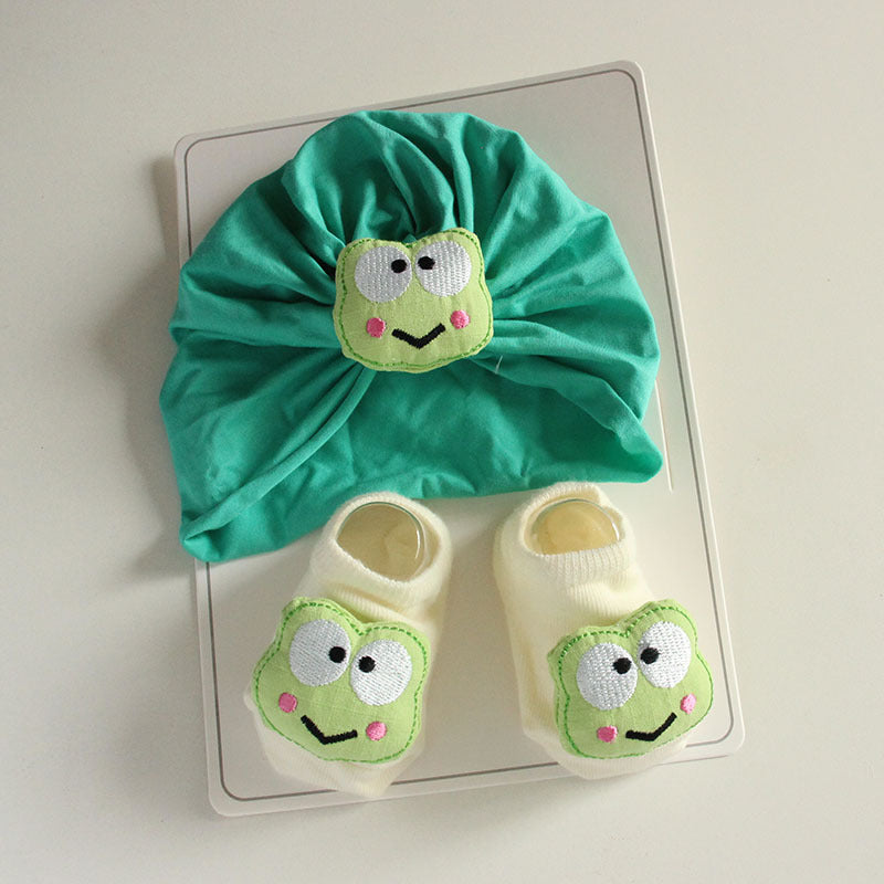 CB Green Turtle Face Cap and Booties Set CP5010C