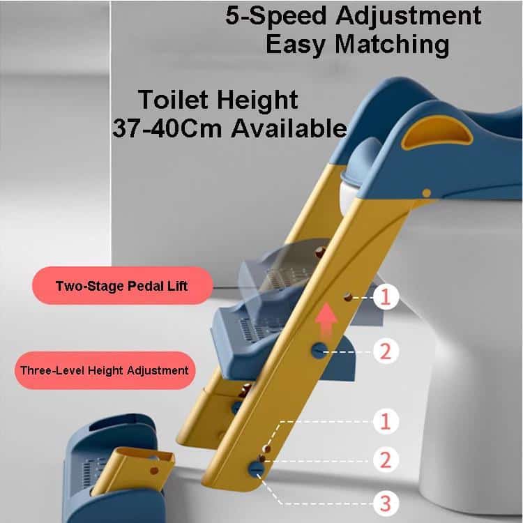 Blue Potty Training Seat Children Potties Folding Baby Potty Infant with Adjustable Step Stools Ladder Urinal Kids Seat BCP1026A