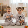 JF 2 PC Skin Color NAP Time Autumn & Winter Terry Fabric Track Suit, Sweatshirt and Trouser Set TS6418F