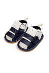 JF Navy Blue & White Summer Rubber-Soled Sandals for Boys SDL7560C