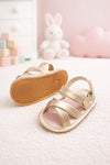 JF Gold Color Summer Rubber-Soled Sandals for Girls SDL7558A