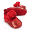 Red Cute Flower Princess Baby Girl Booties BTS9118B
