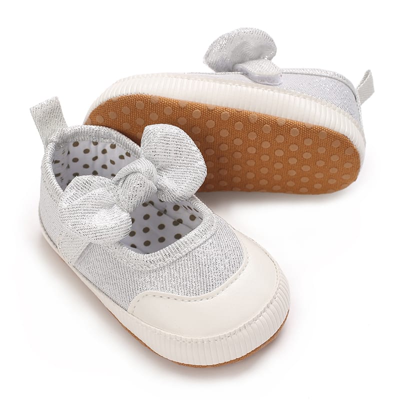 White Toddler Baby Girls Bowknot Princess Soft Sole Anti Slip Walking Booties BTS9106A