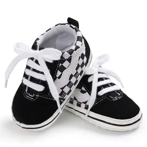 Black & White Check Booties BTS9034A