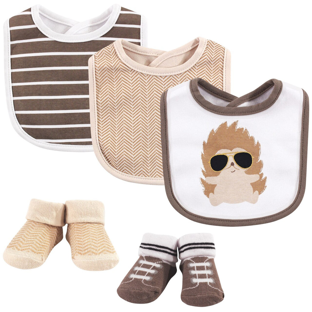 HB 5 Pieces Bibs & Socks Set, Mr. Hedgehog BB2006B