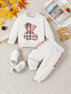Baby Girl Cute Little Bear Embroidery Fashionable Long Sleeve Sports Sweatshirts + Pants Clothes Set Outdoor Wear TS6404C