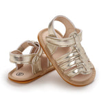 Baby Minimalist Hook-and-loop Fastener Strap Golden Sandals SDL7518C