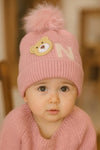 Pink Baby Bear Knitted Warm Winter Wool Cap (6 Months -3 Years) CP5086A