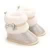 Silver Baby Girls High-top Warm Winter Shoes SH7126E