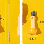 Yellow Silicone Bottle Cleaning Brush, 4-in-1 Baby Bottles Cleaner Set - Bottle/Straw/Nipple/Neck Brushes BCP1048A