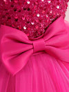 Girl's Asymmetric Shoulder Formal Dress, Bow Waist Princess Dress For Fashion Shows Birthdays Anniversaries FD6107G