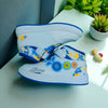 TYY White with Blue Laces High Ankle Shoes SH7033B