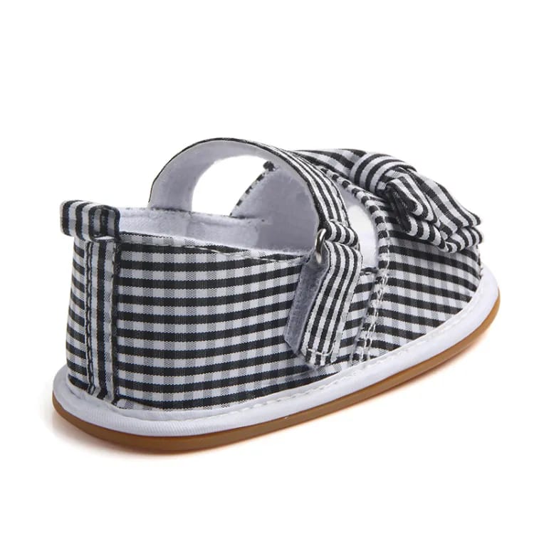 Check Style Sandal Black N White Baby Sandals SDL7533A