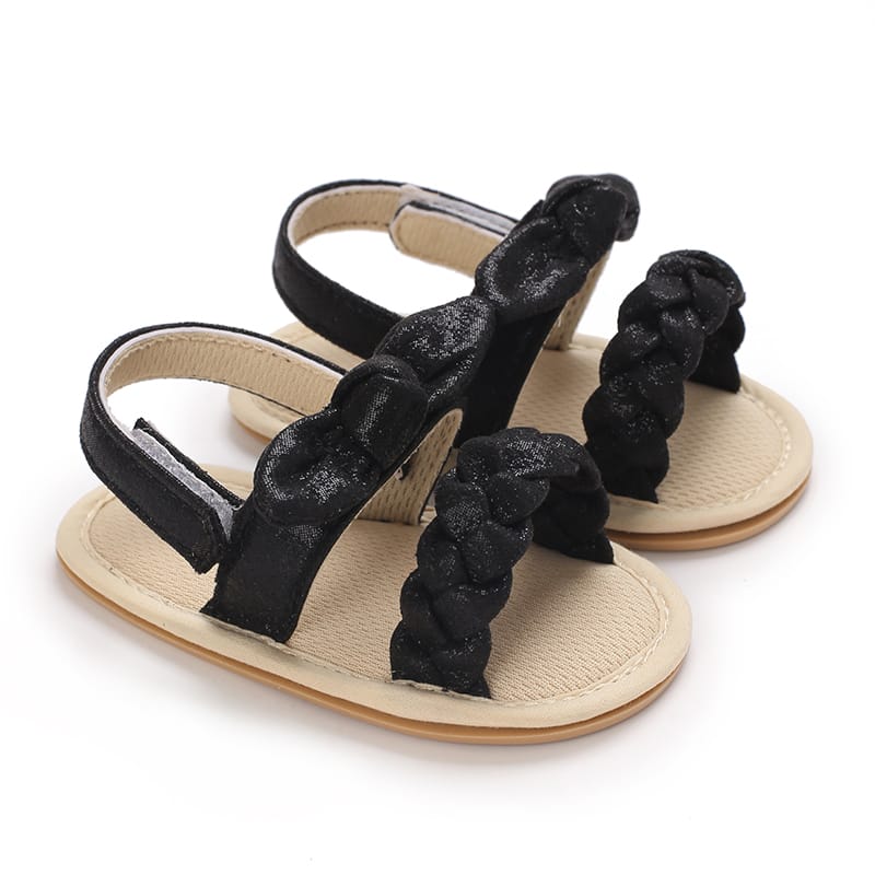 Black Glittering Sandals SDL7509B