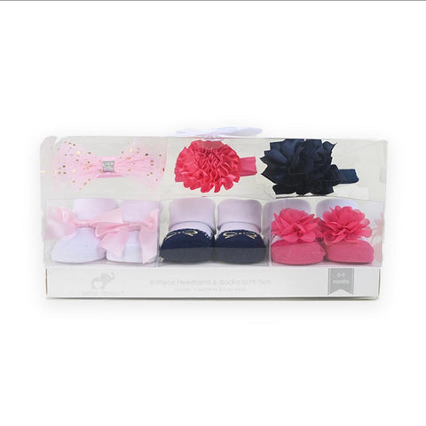 BF 6 Piece Baby Headband and Socks Gift Set SK3012A