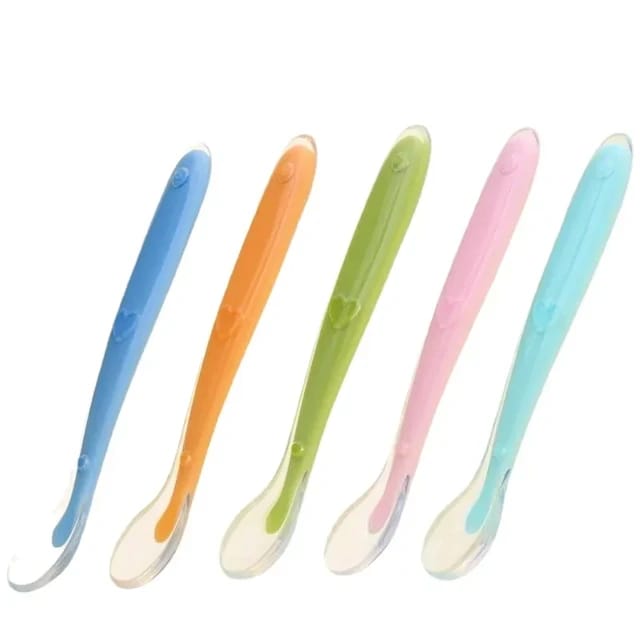 2 Pc Blue Silicone Spoons Soft and Flexible Set FS106A