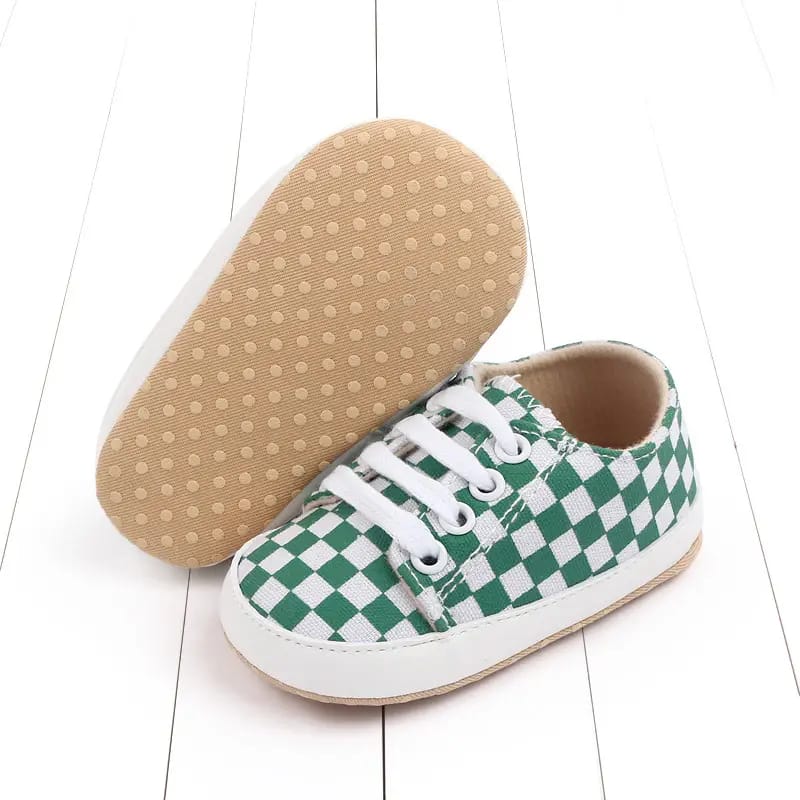 White & Green Box Printed Booties BTS9053