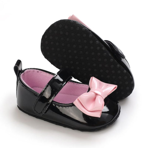 Black Pink Bow Booties BTS9072A